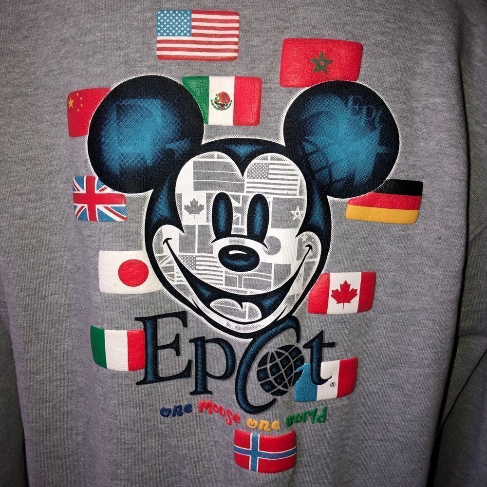 Disney Sweatshirt Hoodie Epcot One Mouse One World